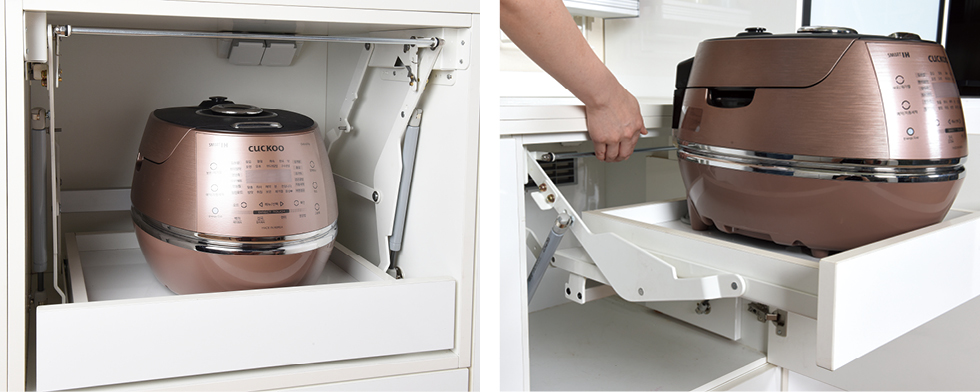 Rice cooker lift shelf